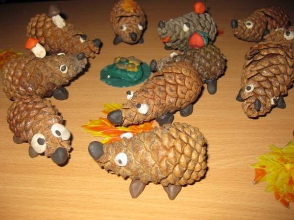 Поделка ежик из шишек Поделка ежик из шишек