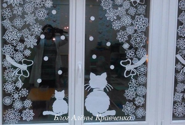 Как украсить окна и подоконник в детском саду к Новому году